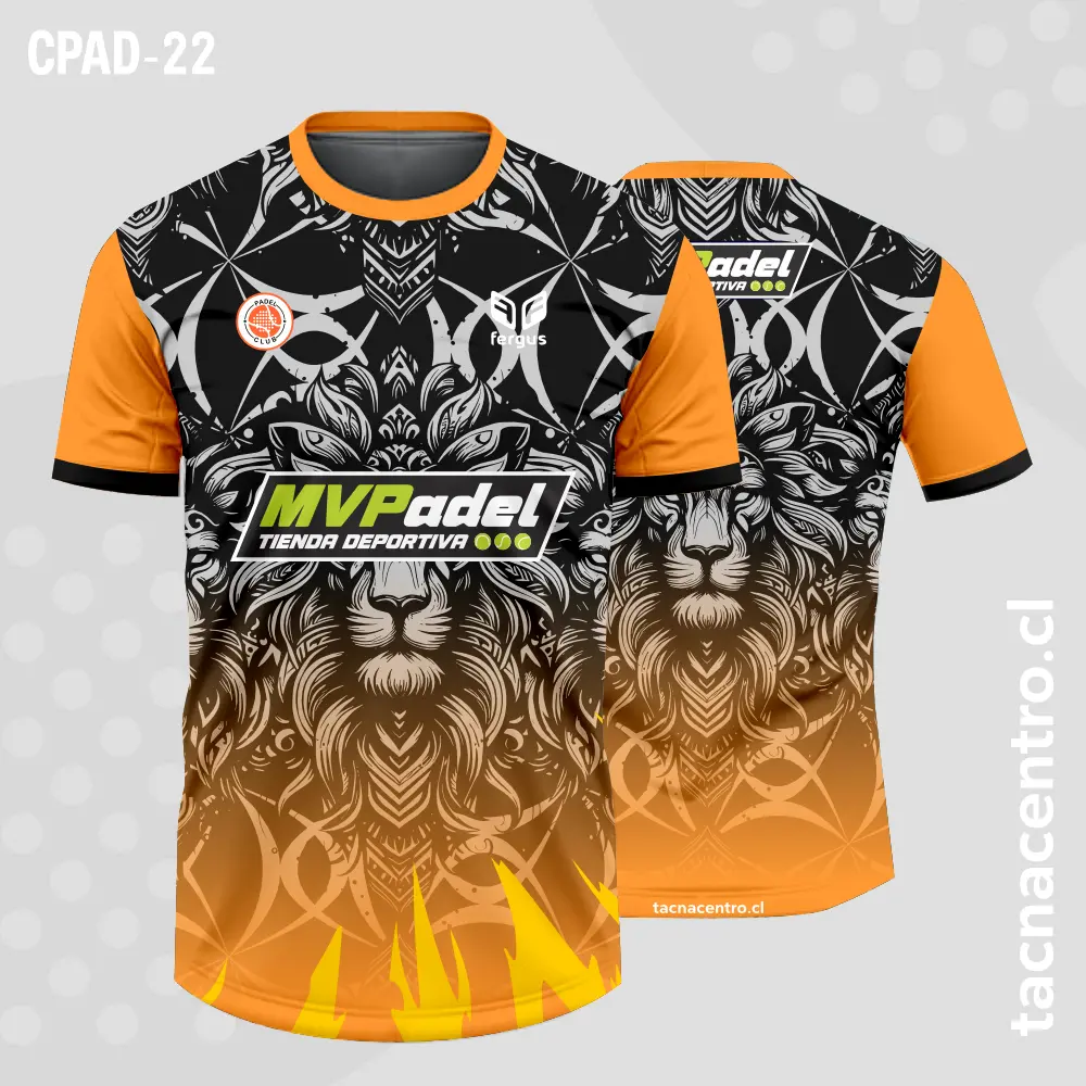 Camisetas de Padel Negro y naranja