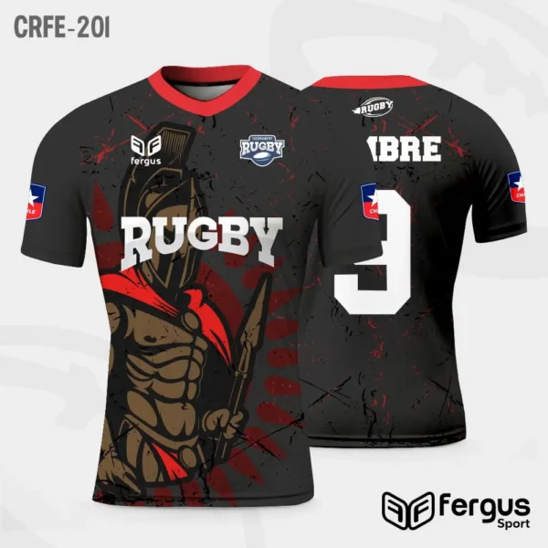 Camisetas de Rugby NEGRO gladiador