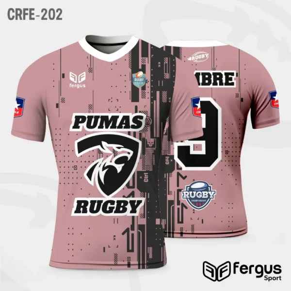 Camisetas de Rugby ROSADO y negro