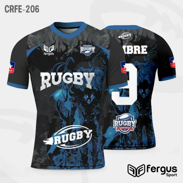 Camisetas de Rugby Negro y azul