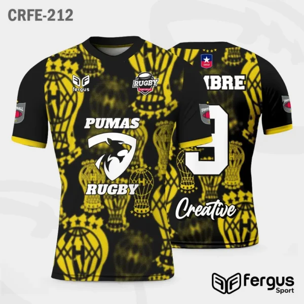 Camisetas de Rugby negro y amarillo