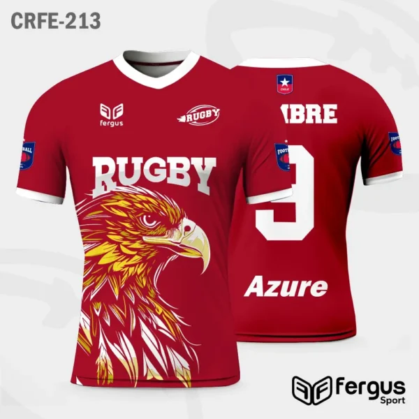 Camisetas de Rugby rojo ribetes blancos