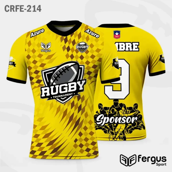 Camisetas de Rugby Amarillo ribetes negros
