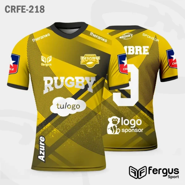 Camisetas de Rugby amarillo ribetes negros
