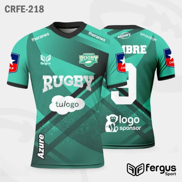 Camisetas de Rugby verde ribetes negros