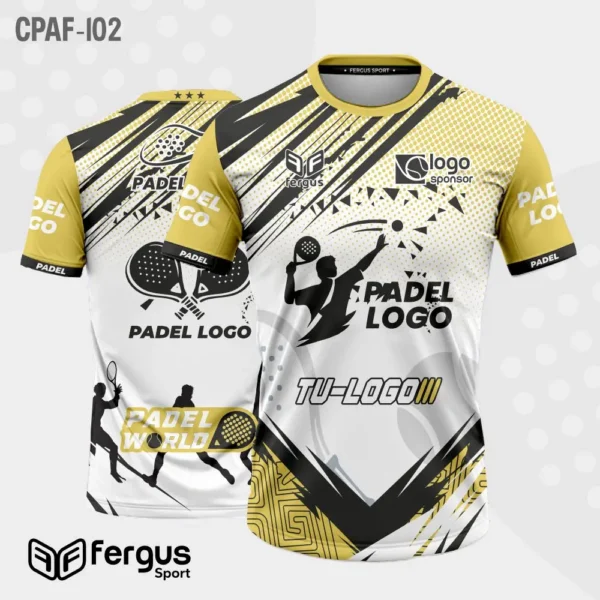 Camisetas de Padel blanco y dorado