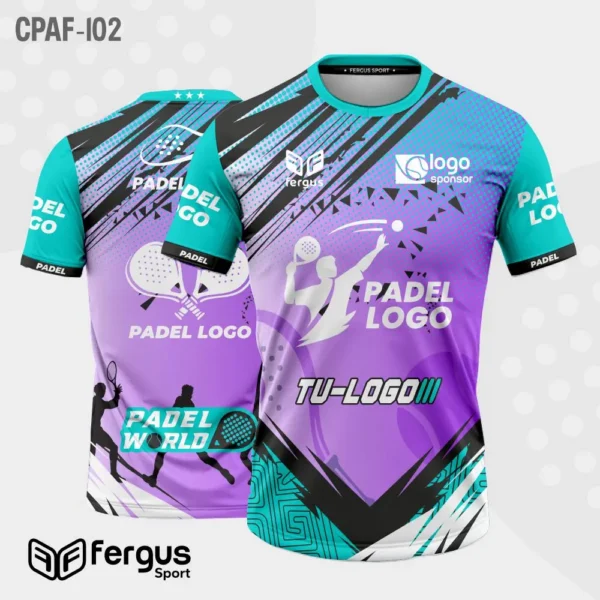 Camisetas de Padel Morado y turquesa
