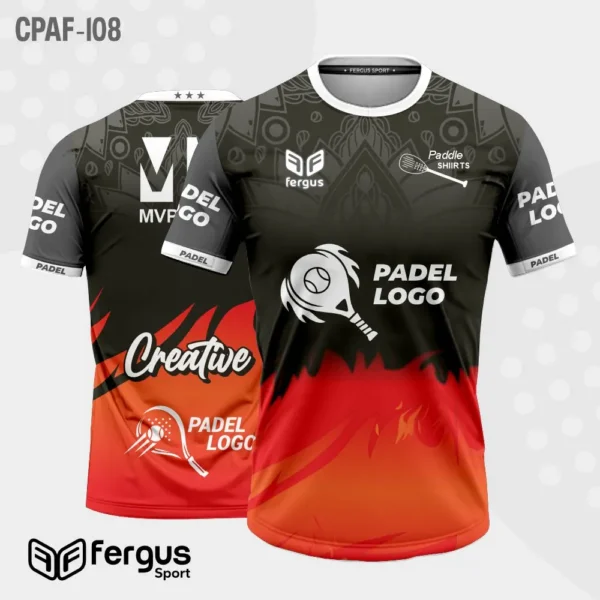 Camisetas de Padel Negro con rojo