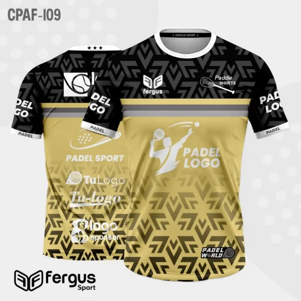 Camisetas de Padel negro con dorado