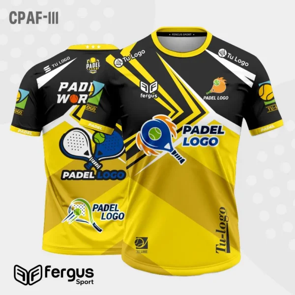 Camisetas de Padel Amarillas mangas negras