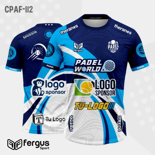 Camisetas de Padel azul con blanco