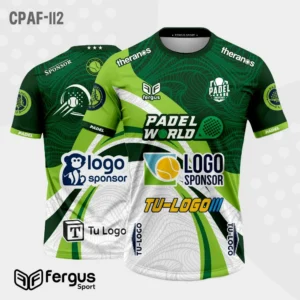 Camisetas de Padel Verde con blanco