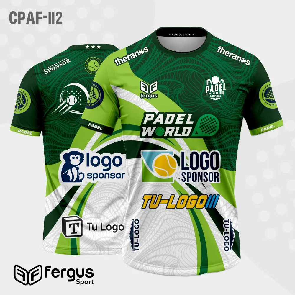 Camisetas de Padel Verde con blanco