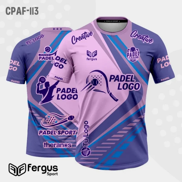 Camisetas de Padel lila con rosado