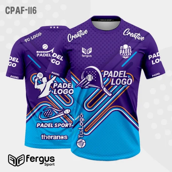 Camisetas de Padel Morado y celeste