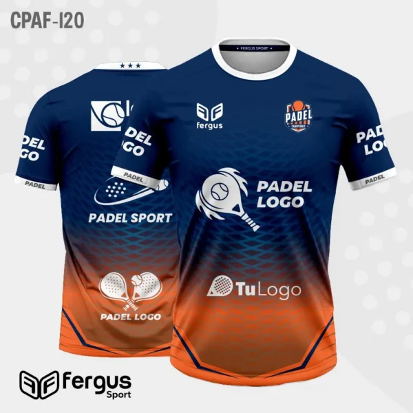 Camisetas de Padel Azul con naranja