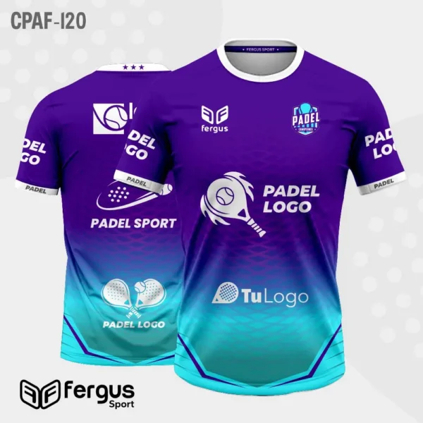 Camisetas de Padel morado y celeste