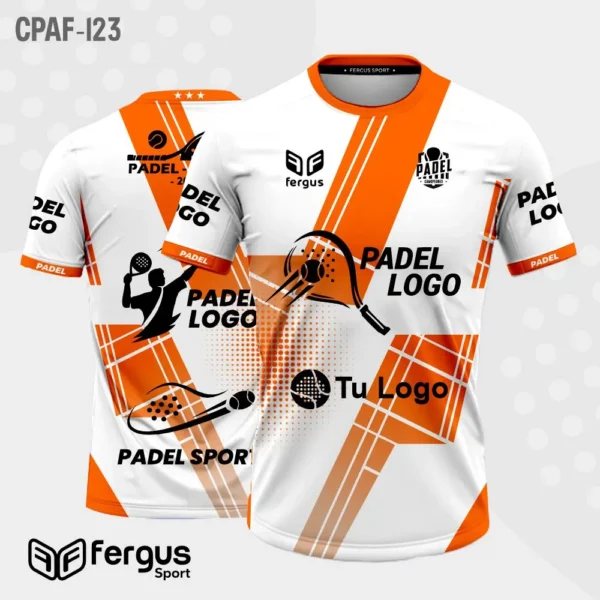 Camisetas de Padel Blanco y naranja