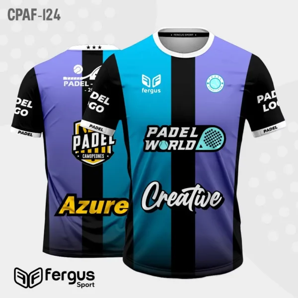Camisetas de Padel celeste y morado