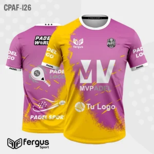 Camisetas de Padel Rosado y amarillo