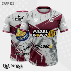 Camisetas de Padel Gris y guinda