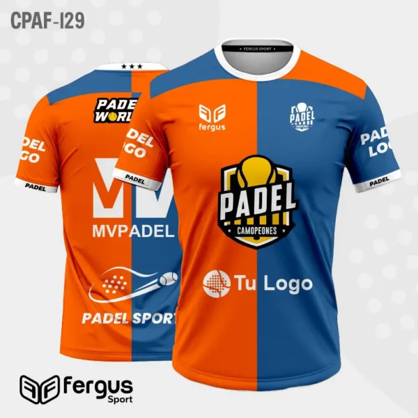 Camisetas de Padel naranja y azul