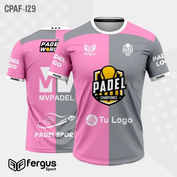 Camisetas de Padel gris y rosado