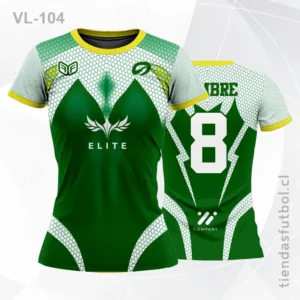 Camisetas de Voleibol femeninas verde y blanco VL-104 personalizadas en chile