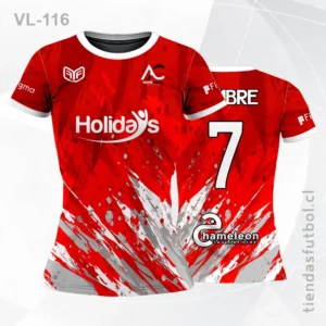 Camisetas de Voleibol sublimadas rojo personalizadas en chile