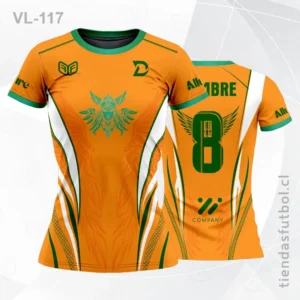 Camisetas de Voleibol sublimadas naranja personalizadas en chile