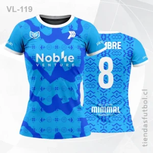 Camisetas de Voleibol sublimadas celeste personalizadas en chile