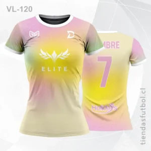 Camisetas de Voleibol sublimadas rosado y beige personalizadas en chile