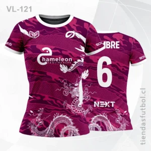 Poleras de Voleibol femenino fucsia personalizadas en chile