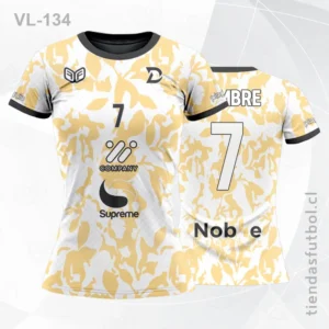 Poleras de Voleibol con diseño amarillo y blanco personalizadas en chile