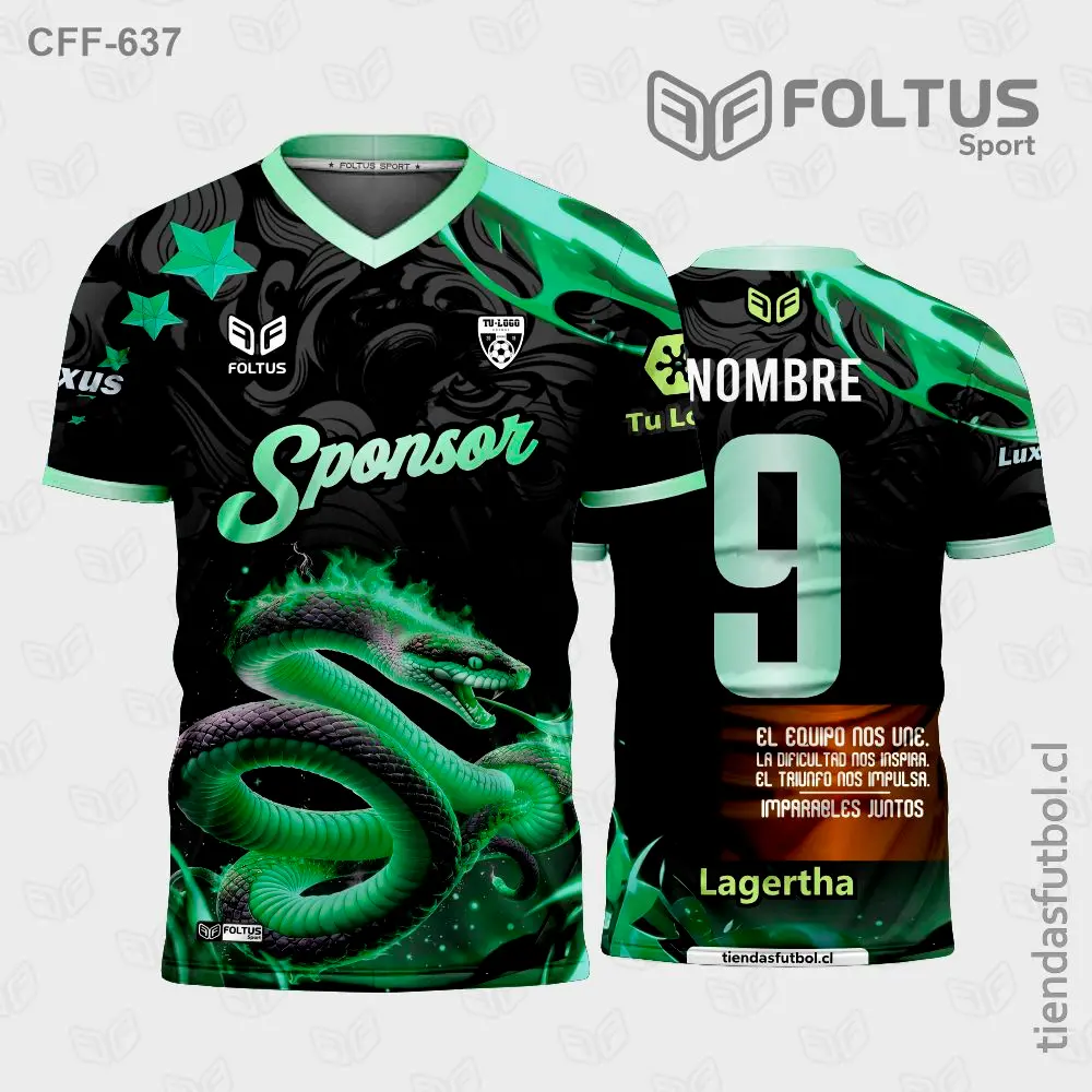 Camisetas de Fútbol Masculinas Negro con Verde Personalizadas en Chile 2026