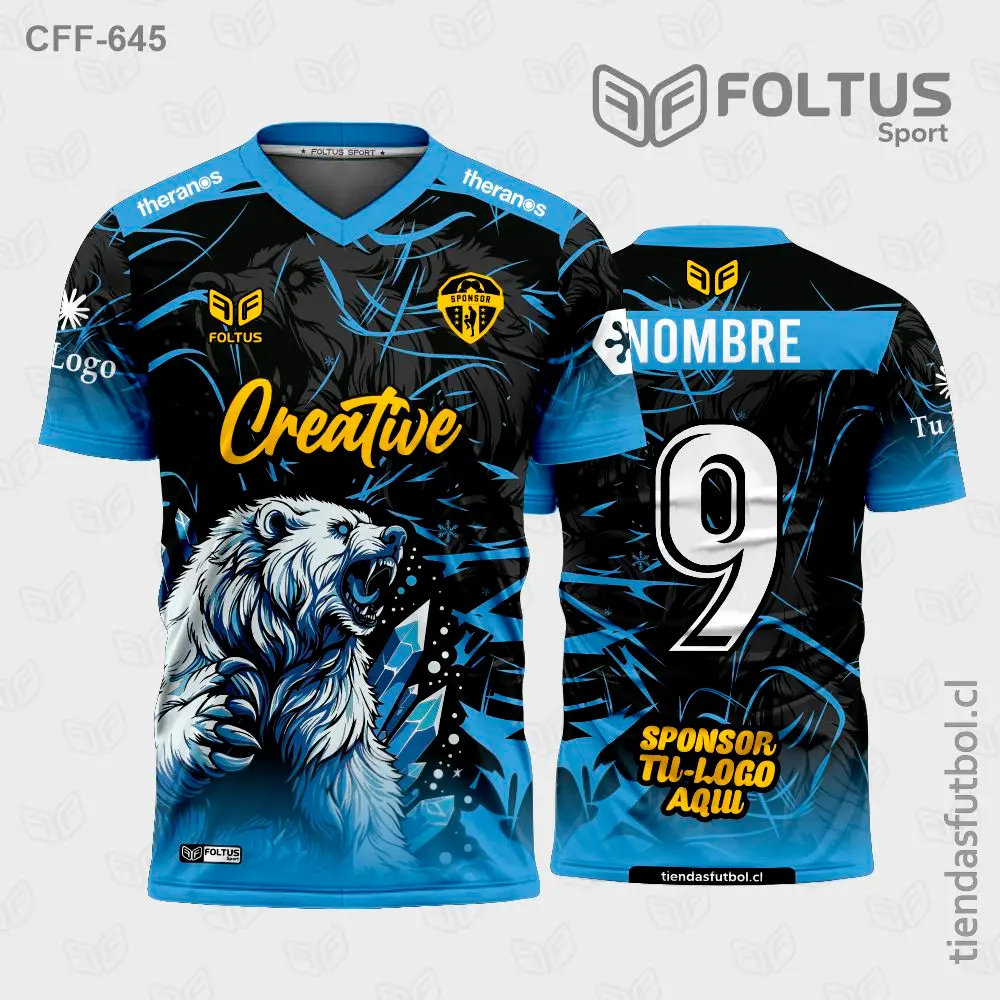 Camisetas de Fútbol con Diseño Celeste y Negro Personalizadas en Chile 2026
